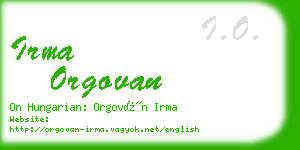 irma orgovan business card